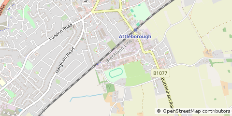 Map of Attleborough, Norfolk
