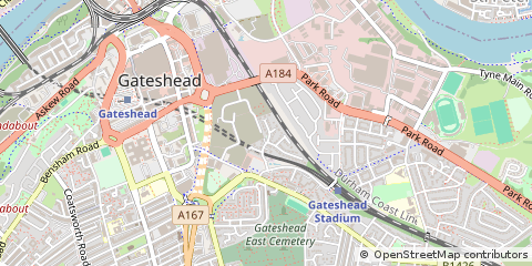 Map of Gateshead