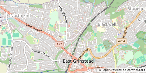Map of East Grinstead, West Sussex