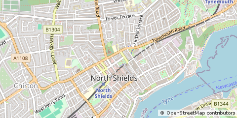 Map of North Shields, Tyne and Wear