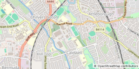 Map of Nuneaton, Warwickshire