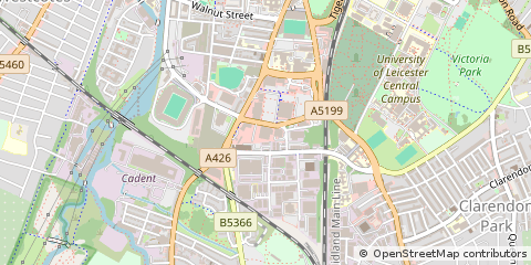 Map of Leicester, Leicestershire