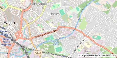 Map of Wigan, Lancashire