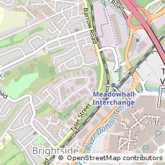 Map of Sheffield, South Yorkshire