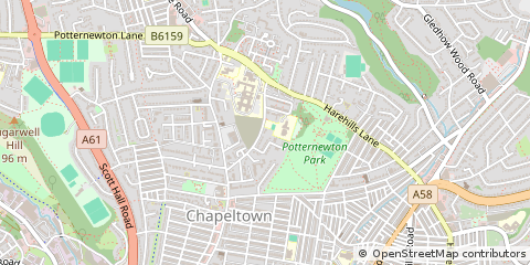 Map of Leeds, West Yorkshire