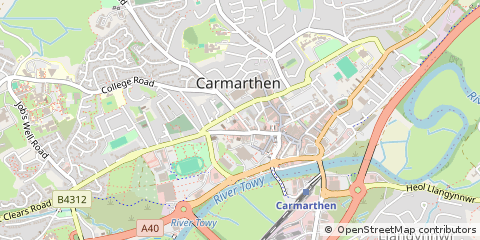 Map of Carmarthen, SIR Gaerfyrddin