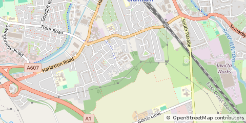 Map of Grantham, Lincolnshire