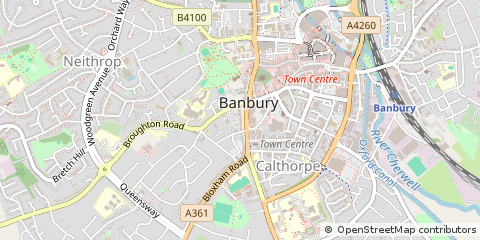 Map of Banbury, Oxfordshire