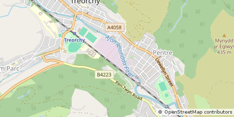 Map of Treorchy, Glamorgan