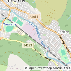 Map of Treorchy, Glamorgan