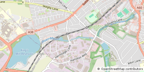 Map of Mansfield, Nottinghamshire