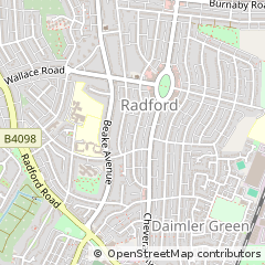 Map of Radford, Coventry, West Midlands