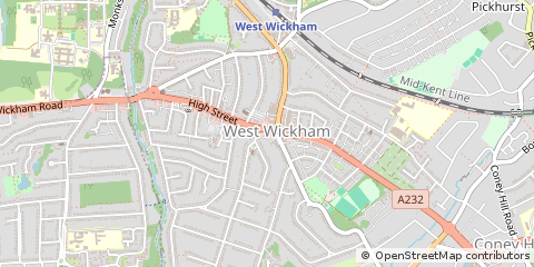 Map of West Wickham, Kent
