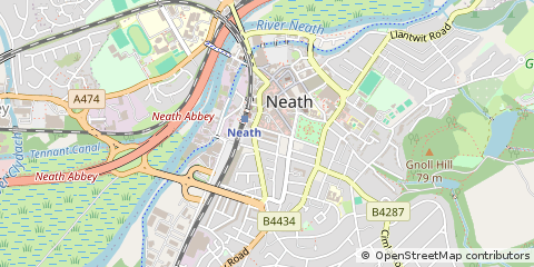 Map of Neath, West Glamorgan