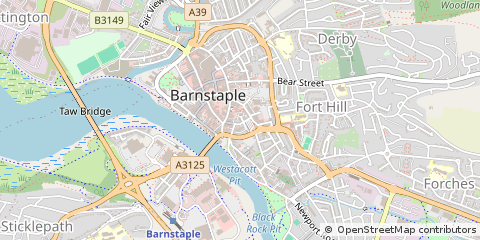 Map of Barnstaple, Devon