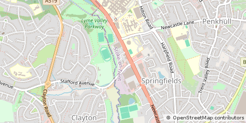 Map of Stoke on Trent, Staffordshire