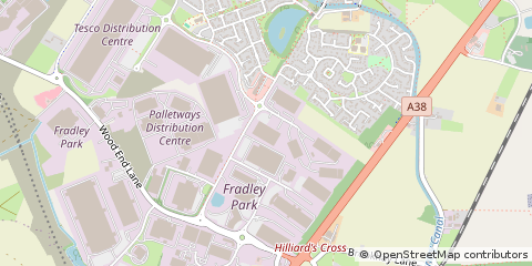 Map of Lichfield, Staffordshire