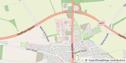 Map of Swaffham, Norfolk