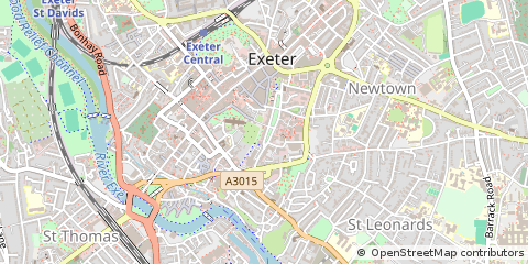 Map of Exeter, Devon