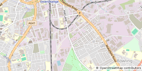 Map of Bradford, West Yorks
