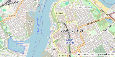 Map of South Shields, Tyne & Wear