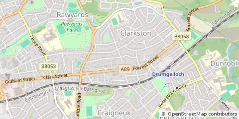 Map of Airdrie, North Lanarkshire