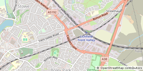 Map of Lichfield, Staffs