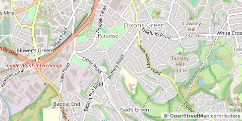 Map of Dudley, West Midlands