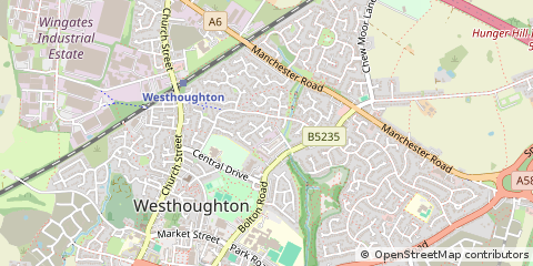 Map of Bolton, Lancashire