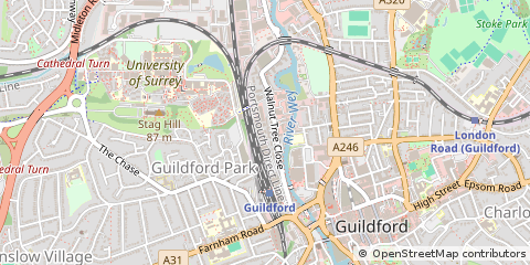 Map of Guildford, Surrey
