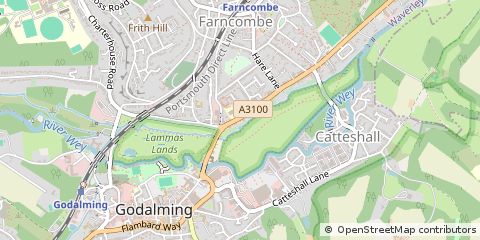 Map of Godalming, Surrey