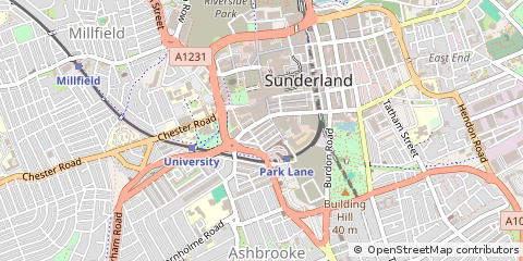 Map of Sunderland