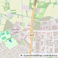 Map of Crawley, West Sussex