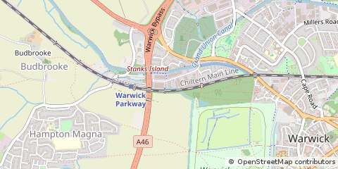 Map of Warwick, Warwichshire