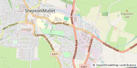 Map of Shepton Mallet, Somerset