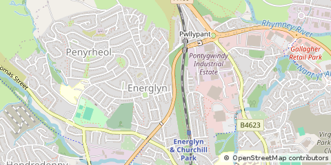 Map of Caerphilly, MID Glamorgan