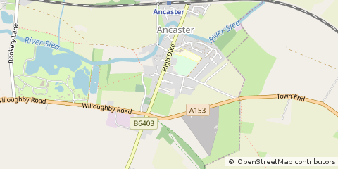 Map of Grantham, Lincolnshire