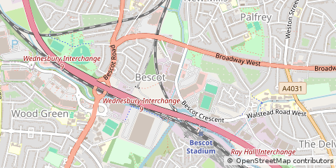 Map of Walsall, West Midlands