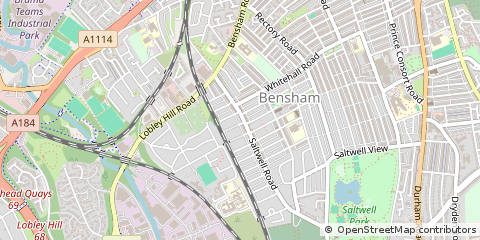 Map of Gateshead