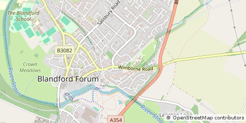 Map of Blandford Forum, Dorset