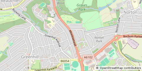 Map of Sheffield, South Yorkshire