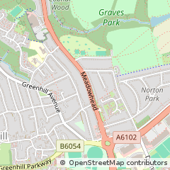 Map of Sheffield, South Yorkshire