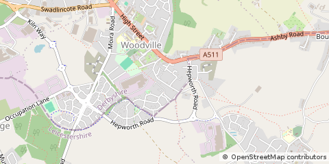 Map of Woodville, Derbyshire