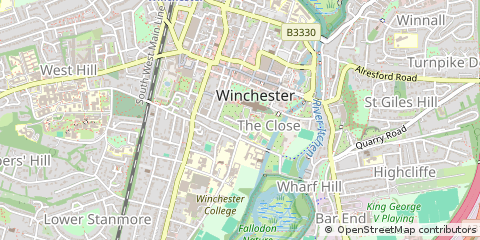 Map of Winchester, Hampshire