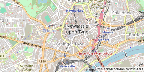 Map of Newcastle Upon Tyne