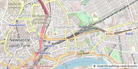 Map of Newcastle Upon Tyne