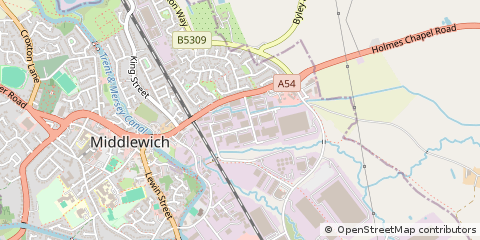 Map of Middlewich, Cheshire
