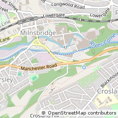 Map of Huddersfield, West Yorkshire