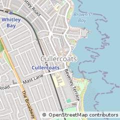 Map of Cullercoats, Tyne & Wear