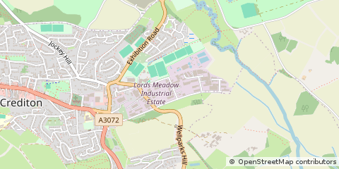 Map of Crediton, Devon